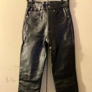 Schott Black Leather Pants